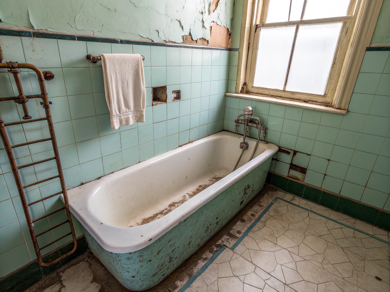 Outdated bathroom before renovation